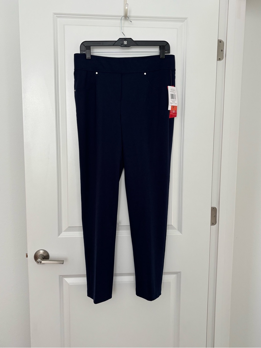 Cathy Daniels Navy Stretch Straight Leg Pants Medium NWT